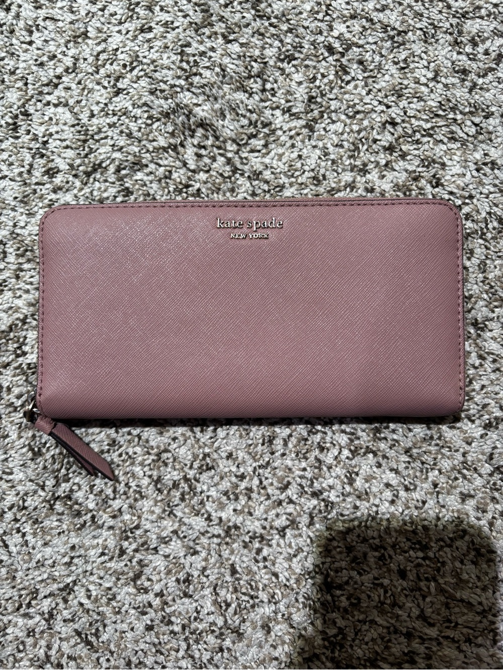 kate spade pink zip up wallet